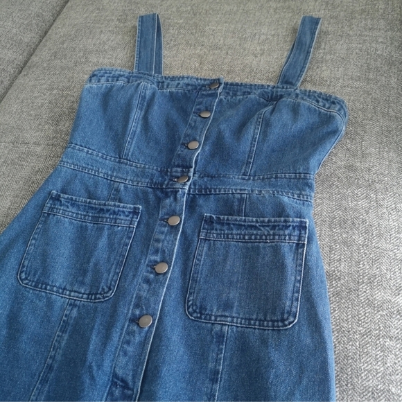VINTAGE BB Dakota Lauren Button Front Denim Dress sz 4 - Picture 3 of 11